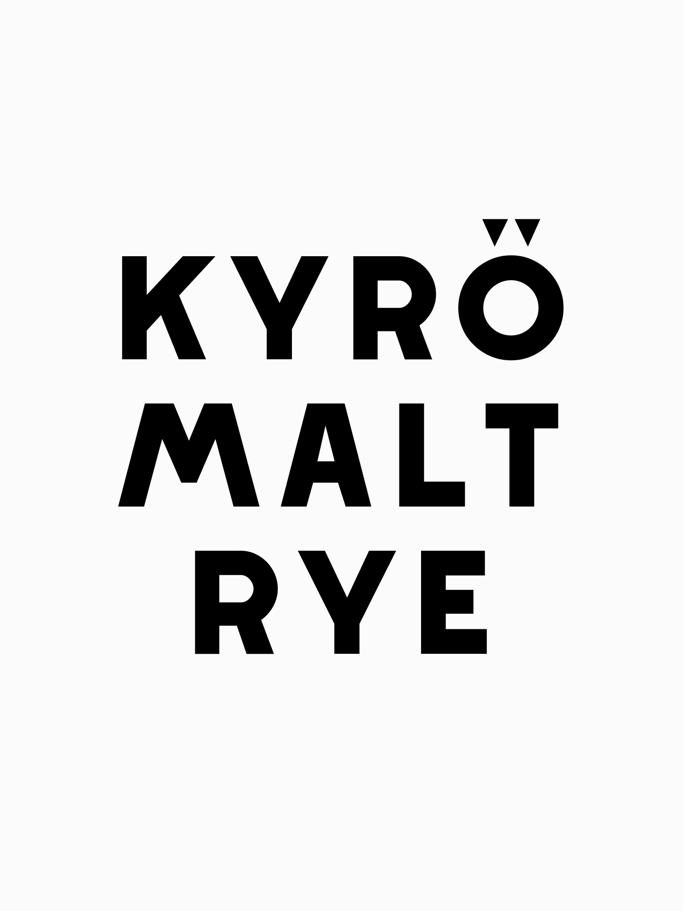 Kyrö Malt Rye wordmark in bold black type on white.
