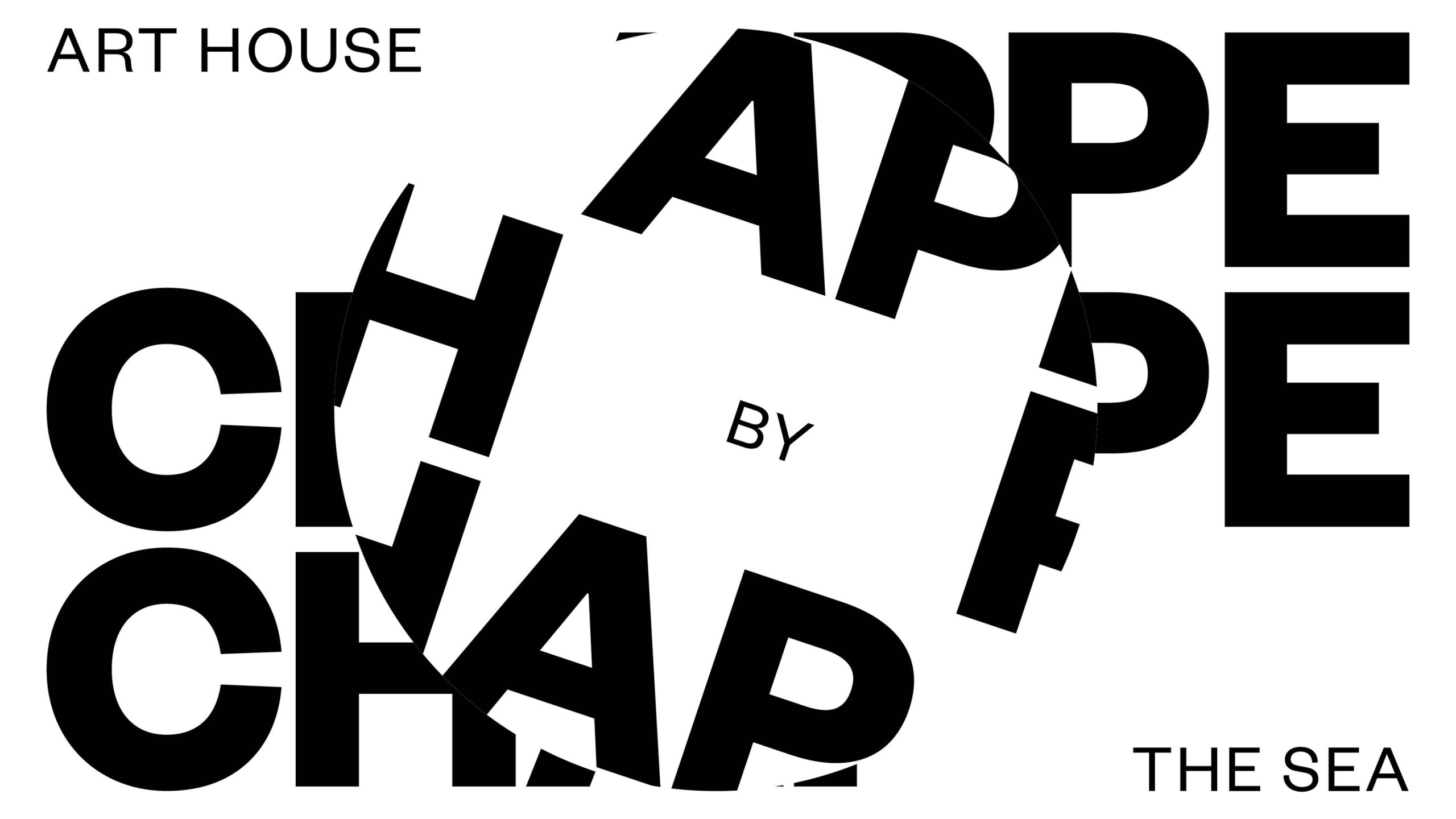 Chappe branding by Werklig featuring bold black typography fragmented and rotated on a white background.