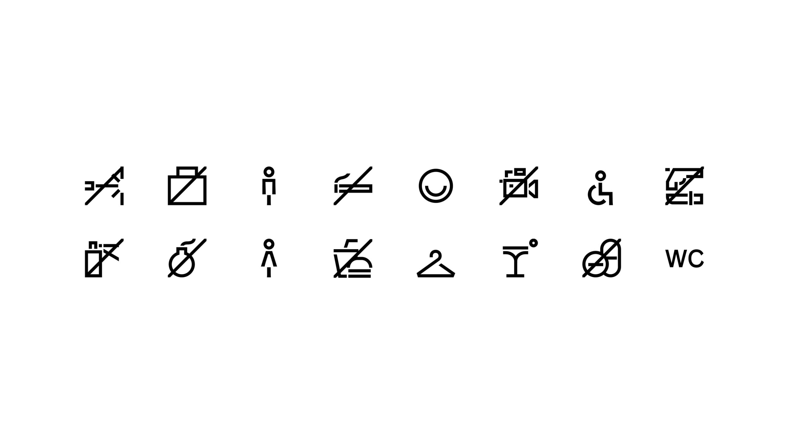 Kulttuuritalo icon set featuring 16 minimalist pictograms.