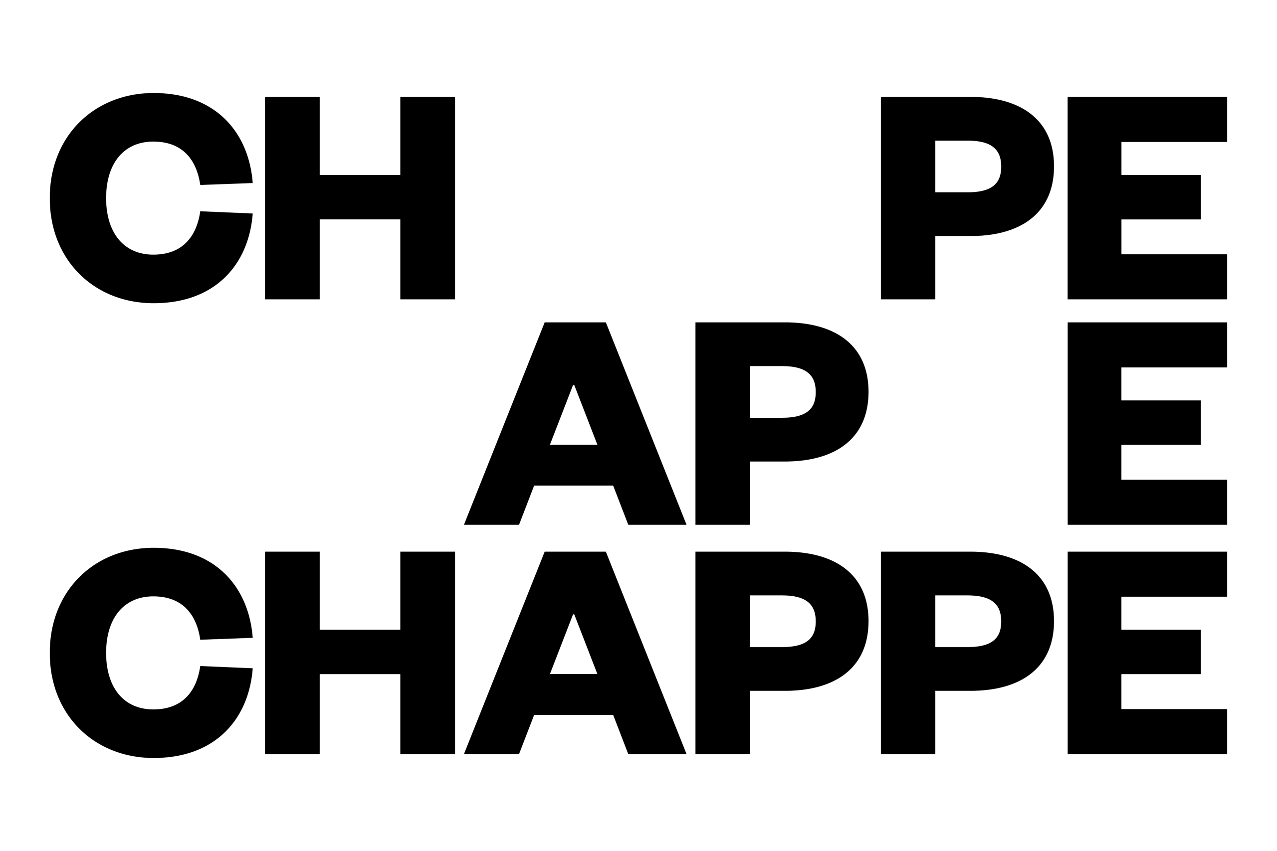CHAPPE wordmark in heavy black capitals, with letters stacked and spaced across three lines